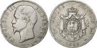 Frankreich 5 Francs Münze, Napoleon III, Strasbourg, S, Silber -
