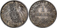 German Empire Mark GERMANY - EMPIRE, Wilhelm II, Hambourg, Silber, SS, KM:14 -