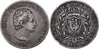 Italien Staaten 5 Lire SARDINIA, Carlo Felice, Torino, Silber, SS -