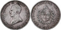 Uruguay 50 Centesimos Münze, SS, Silber, KM:22 -