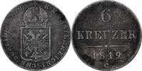 Österreich 6 Kreuzer Franz Joseph I, Prague, Silber, S+, KM:2200 -