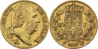 Frankreich 20 Francs Louis XVIII, Lille, Gold, SS, Gadoury:1028, Le -
