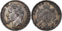 Frankreich 5 Francs Napoléon III, Strasbourg, Silber, SS, Gadoury:739 -