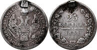 Russland 25 Kopeks Nicholas I, Saint Petersburg, Silber, S, KM:166.1 -