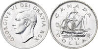 Kanada Dollar George VI, Royal Canadian Mint, Silber, SS+, KM:47 -