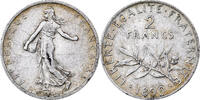 Frankreich 2 Francs Münze, Semeuse, Paris, SS, Silber, KM:845.1 -
