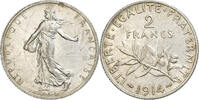 Frankreich 2 Francs Münze, Semeuse, Paris, VZ, Silber, KM:845.1 -