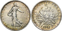 Frankreich 5 Francs Semeuse, Paris, Silver, KM:926 -