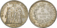 Frankreich 5 Francs Münze, Hercule, Paris, SS+, Silber, KM:820.1 -