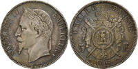 Frankreich 5 Francs Münze, Napoleon III, Paris, SS+, Silber -