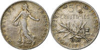 Frankreich 50 Centimes Semeuse, Paris, S+, Silber, KM:854, Gadoury:420 -