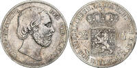 Niederlande 2-1/2 Gulden William III, Silber, SS, KM:82 -