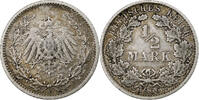 German Empire 1/2 Mark GERMANY - EMPIRE, Muldenhütten, Silber, S+, KM:17 -