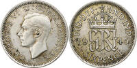 Südafrika 6 Pence George VI, Silber, SS, KM:177 -