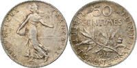 Frankreich 50 Centimes Semeuse, Paris, VZ+, Silber, KM:854, Gadoury:420 -