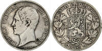 Belgien 5 Francs, 5 Frank Münze, Leopold I, SS, Silber, KM:17 -