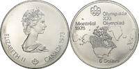 Kanada 5 Dollars Münze, Montréal XXI Olympiade, Ottawa, STGL, Silber -