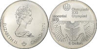 Kanada 5 Dollars Münze, Montréal XXI Olympiade, Ottawa, UNZ, Silber -