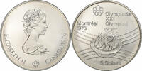 Kanada 5 Dollars Münze, Montréal XXI Olympiade, Ottawa, STGL, Silber -