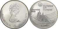 Kanada 5 Dollars Münze, Elizabeth II, Olympic village, STGL, Silber -
