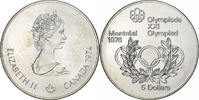 Kanada 5 Dollars Münze, Montréal XXI Olympiade, Ottawa, STGL, Silber -