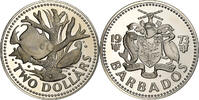 Barbados 2 Dollars Münze, Franklin Mint, STGL, Copper-nickel, KM:15 -