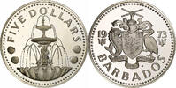 Barbados 5 Dollars Münze, Franklin Mint, STGL, Silber, KM:16a -
