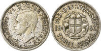 Großbritannien 3 Pence George VI, Silber, SS+, KM:848 -