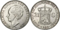 Niederlande 2-1/2 Gulden Münze, Wilhelmina I, SS, Silber, KM:165 -