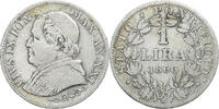 Italien Staaten Lira PAPAL STATES, Pius IX, Rome, Silber, S+, KM:1378 -