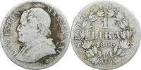 Italien Staaten Lira PAPAL STATES, Pius IX, Rome, Silber, S, KM:1378 -