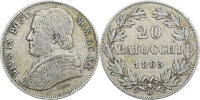 Italien Staaten 20 Baiocchi ITALIAN STATES, Roma, KM #1360, Silver, 5.20 -