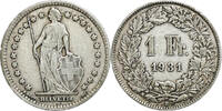Schweiz Franc Münze, Bern, SS, Silber, KM:24 -
