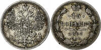 Russland 15 Kopeks Münze, Alexander II, Saint-Petersburg, SS+, Silber -