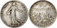 Frankreich 50 Centimes Semeuse, Paris, Silber, KM:854 -