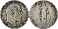 Großbritannien Florin, Two Shillings Münze, Edward VII, S -