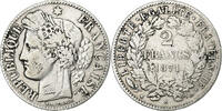 Frankreich 2 Francs Münze, Cérès, Paris, S, Silber, KM:817.1 -