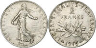 Frankreich 2 Francs Münze, Semeuse, Paris, SS+, Silber, KM:845.1 -