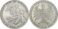 Bundesrepublik Deutschland 10 Mark Münze, Hambourg, UNZ, Silber, KM:132 -