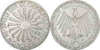 Bundesrepublik Deutschland 10 Mark Münze, Hambourg, VZ+, Silber -