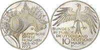 Bundesrepublik Deutschland 10 Mark Münze, Stuttgart, VZ+, Silber -