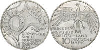 Bundesrepublik Deutschland 10 Mark Münze, Karlsruhe, STGL, Silber -