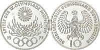 Bundesrepublik Deutschland 10 Mark Münze, Karlsruhe, UNZ, Silber -