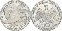 Bundesrepublik Deutschland 10 Mark Münze, Stuttgart, VZ, Silber, KM:131 -