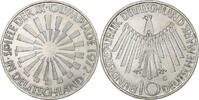 Bundesrepublik Deutschland 10 Mark Karlsruhe, Silber, VZ+, KM:130 -