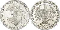 Bundesrepublik Deutschland 10 Mark Karlsruhe, Silber, VZ, KM:132 -