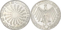 Bundesrepublik Deutschland 10 Mark Münze, Munich, UNZ, Silber, KM:130 -