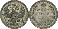 Russland 20 Kopeks Nicholas II, St. Petersburg, SS+, Silber, KM:22a.1 -