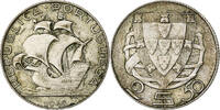 Portugal 2-1/2 Escudos Münze, SS, Silber, KM:580 -