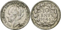 Niederlande 10 Cents Silber, S+ -